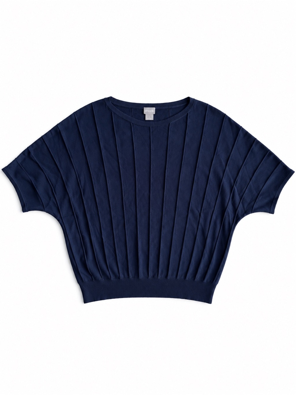 Chico’s Dolman Sleeve Pullover Sweater Classic Navy Blue Size 1 (Medium)